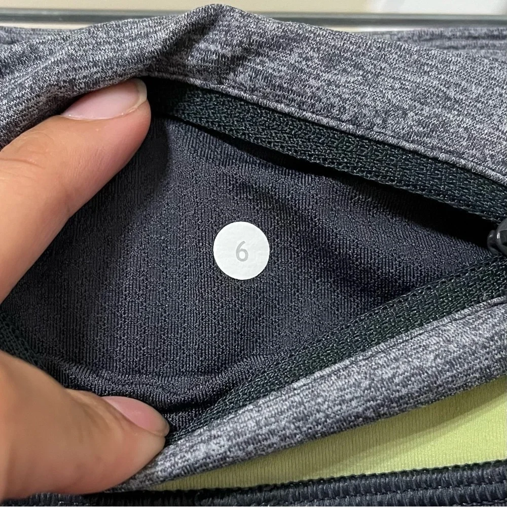 LULULEMON Run: Inspire Crop II Grey Light Green Leggings Size 6 - Picture 8 of 8